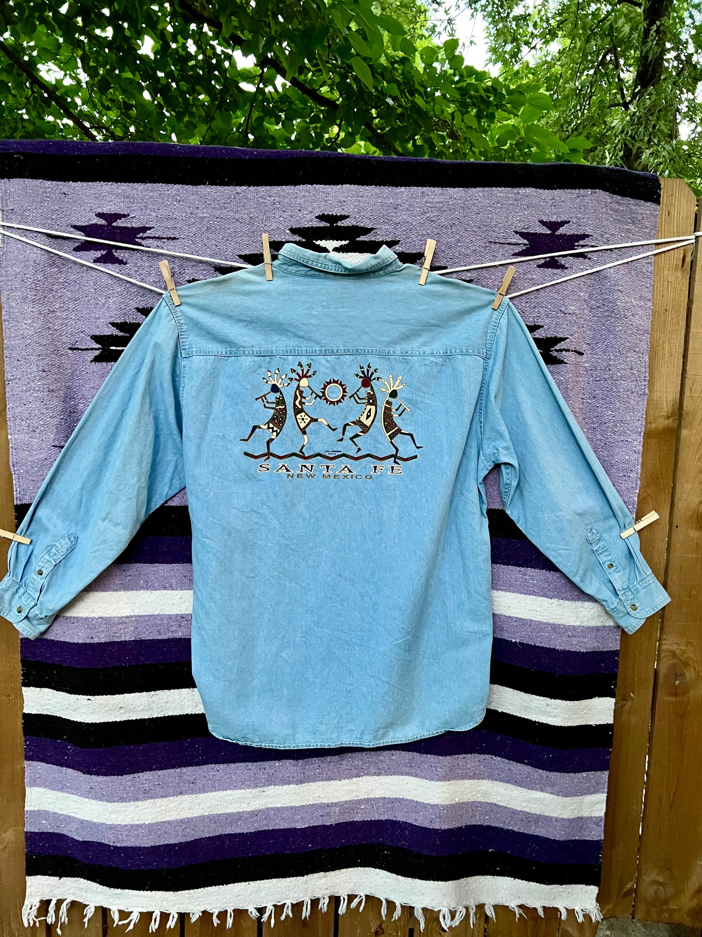 Band of Kokopelli’s ~ Vintage All Season Denim Button-up Shirt