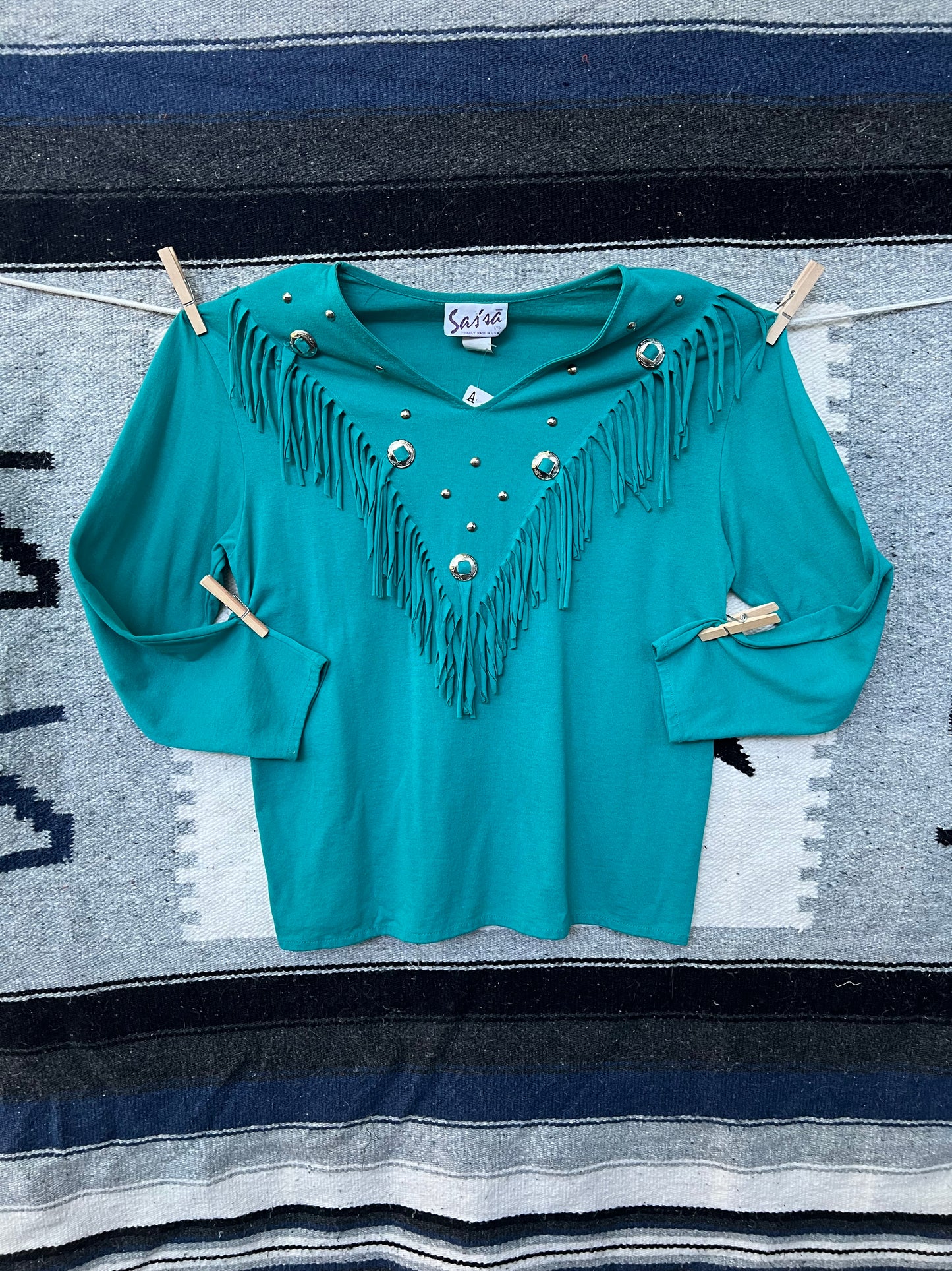 Let’s Go Girls - Vintage Concho/Fringe Top