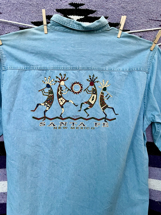 Band of Kokopelli’s ~ Vintage All Season Denim Button-up Shirt