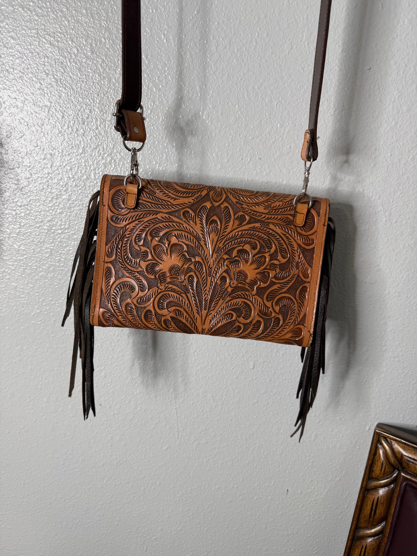 Hand Tooled Leather Purse/Clutch