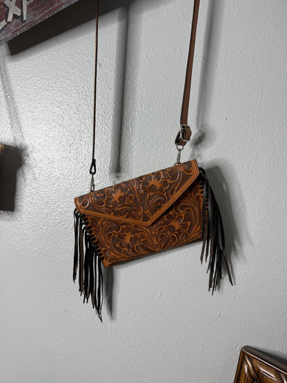 Hand Tooled Leather Purse/Clutch