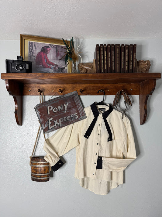 Vintage Roughrider Cutout Button-Up Shirt