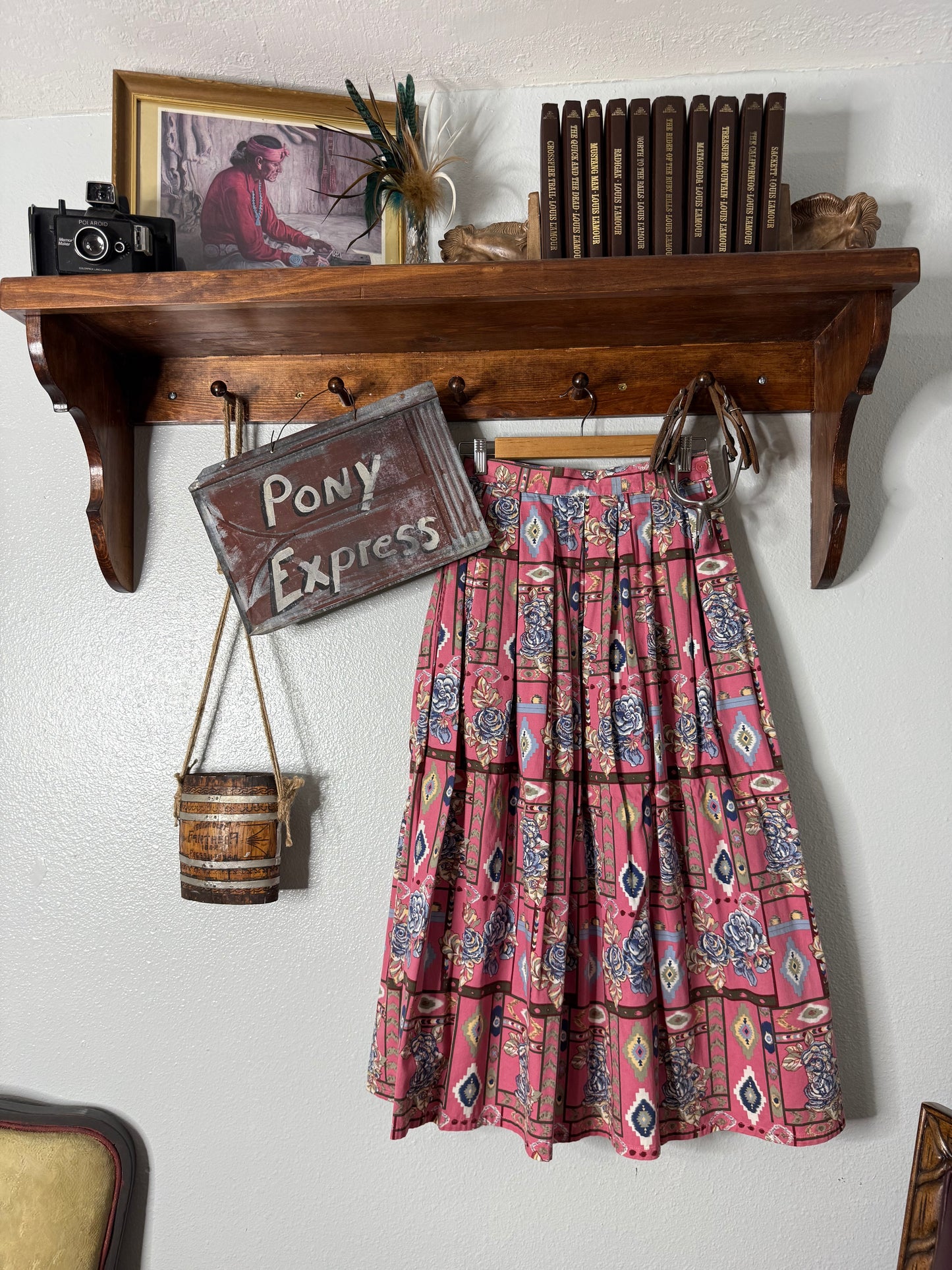 Home on the Range - Vintage Southwestern Wrap Skirt