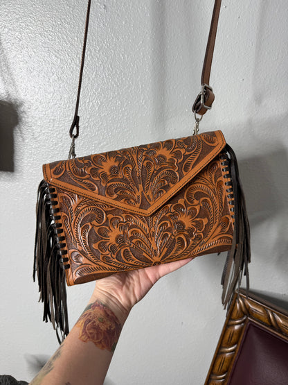 Hand Tooled Leather Purse/Clutch