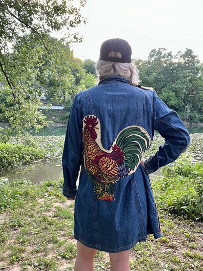 All Clucked Up - Vintage Eddie Bauer Denim Rooster Jacket