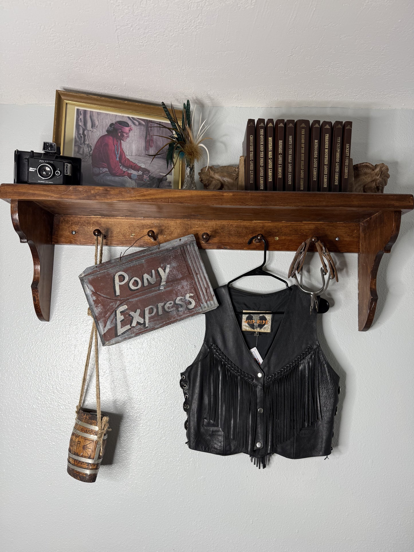 Vintage Genuine Leather Fringe/Concho Vest