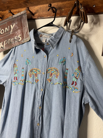 Kokopelli Dance - Vintage Passion Button-Up Shirt