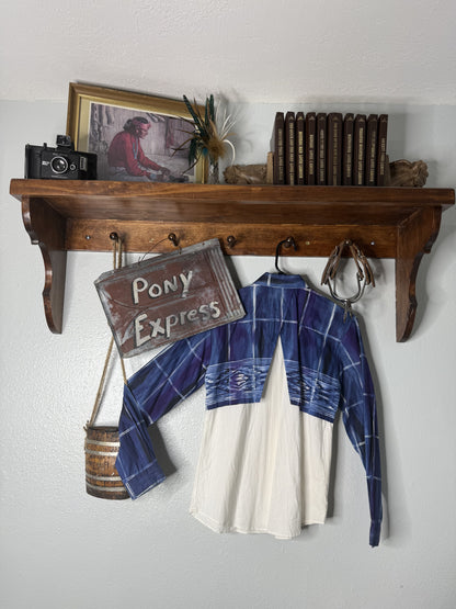 Vintage Roper Rodeo Blue Keyhole Button-Up Shirt