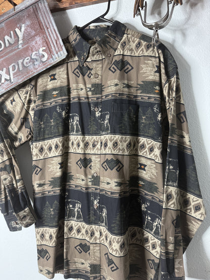 Vintage Woods & Water Button-Up Shirt