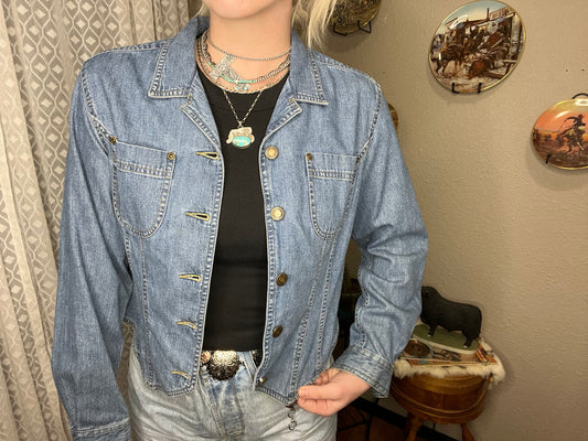 Prairie Blues Vintage Liz Claiborne Denim Button-up Shirt